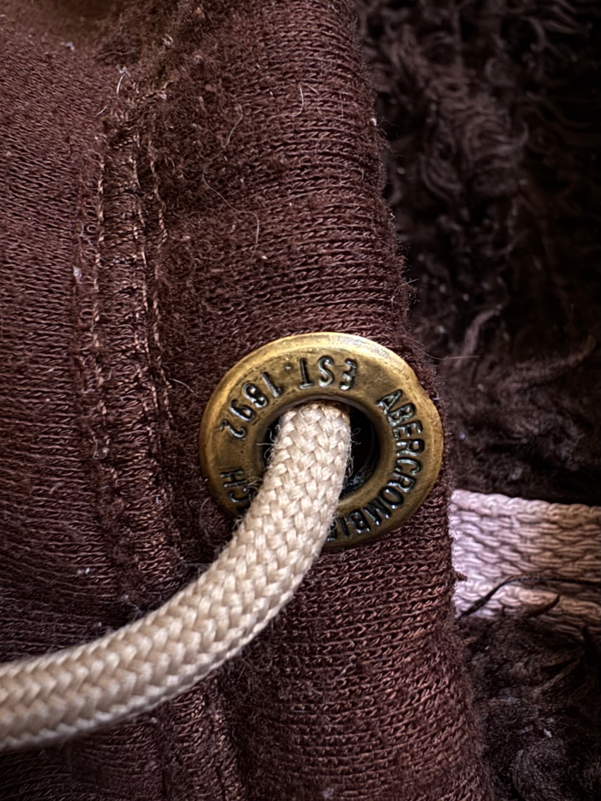 ABERCROMBIE & FITCH OG FULL ZIP THERMAL JACKET COFFE UNISEX