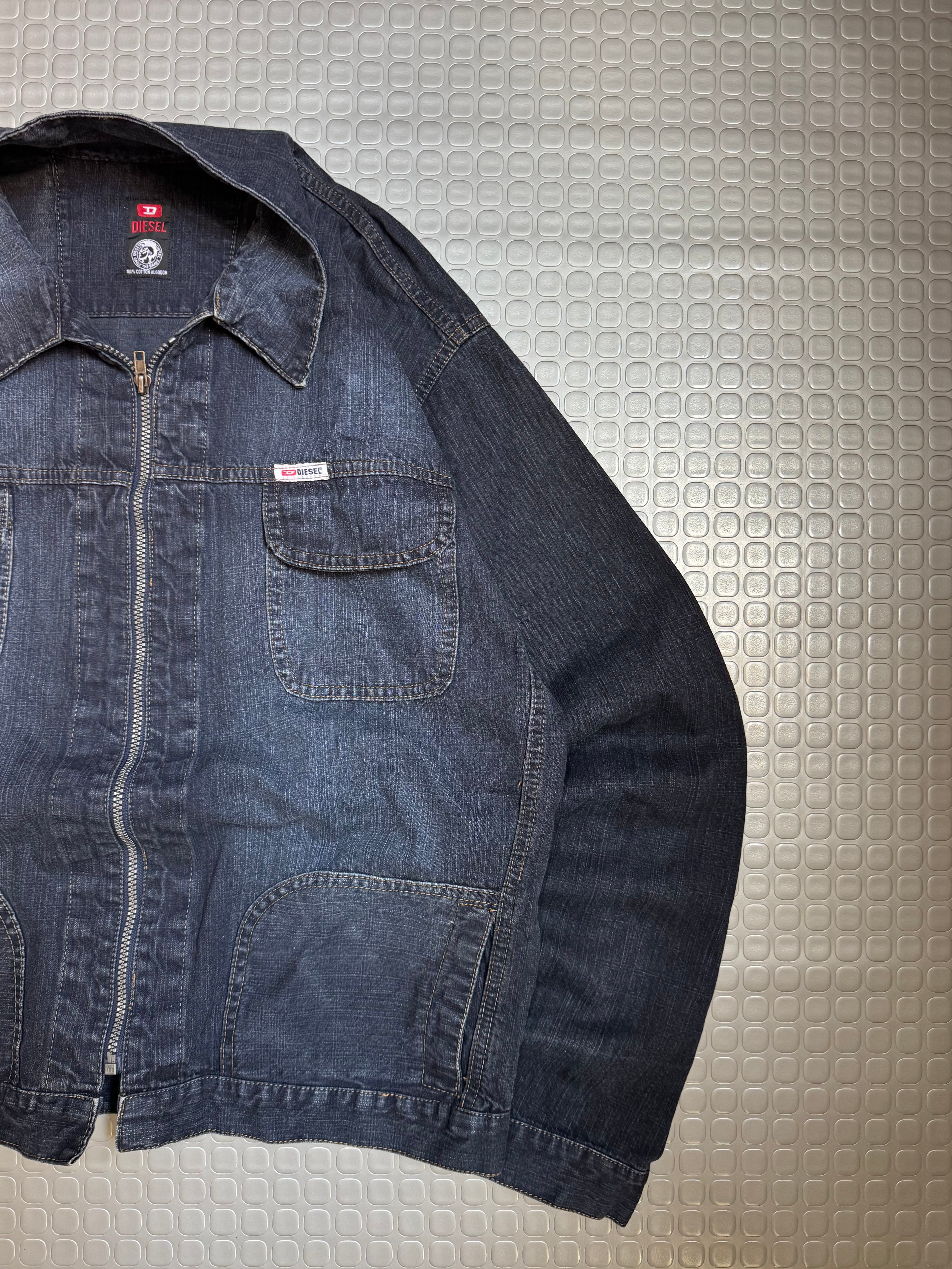 DIÉSEL ZIP JACKET BLUE DENIM 100% COTTON EXCLUSIVE PIECE