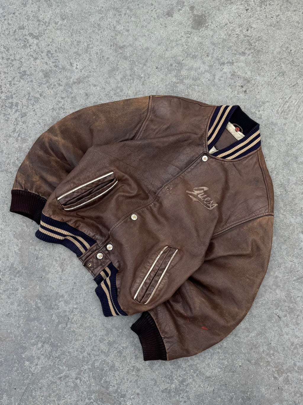 GUESS USA BOMBER JACKET COFFE VINTAGE