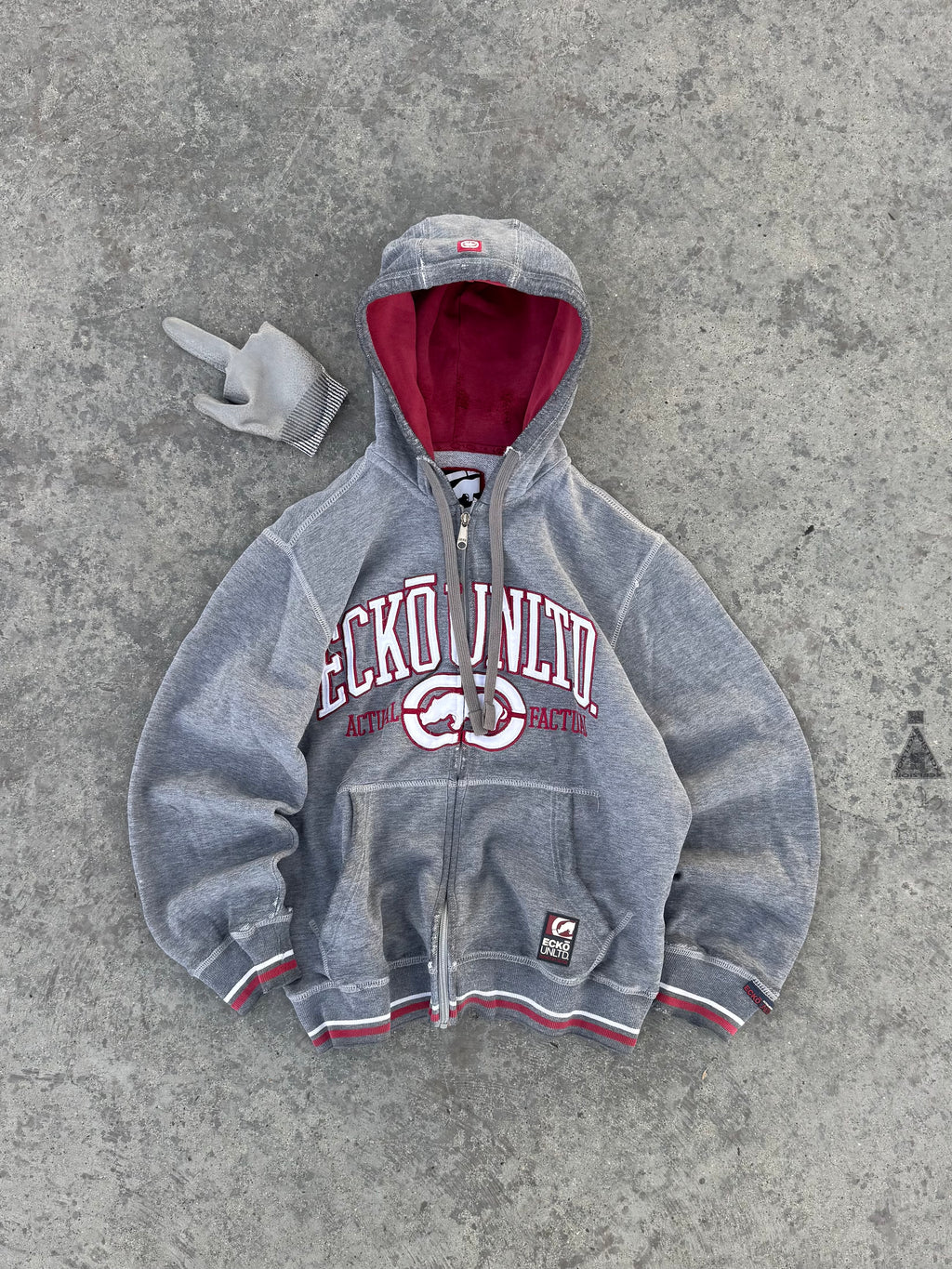ECKO UNLTD BOX LOGO ZIPPER DISTRESSED