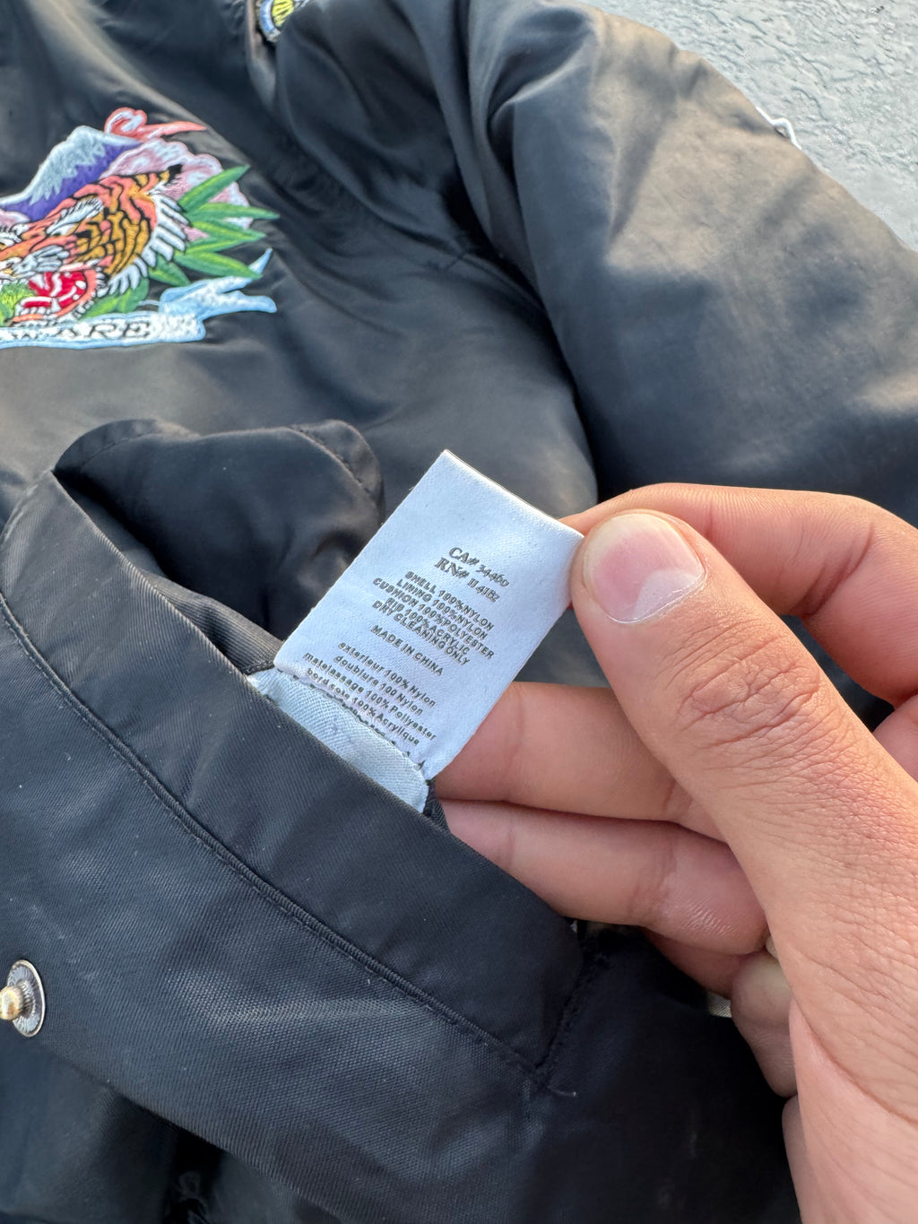 ED HARDY BOMBER JACKET “DEATH BEFORE DISHONOR” REVERSIBLE 🇯🇵&🇺🇸 LEGIT PIECE