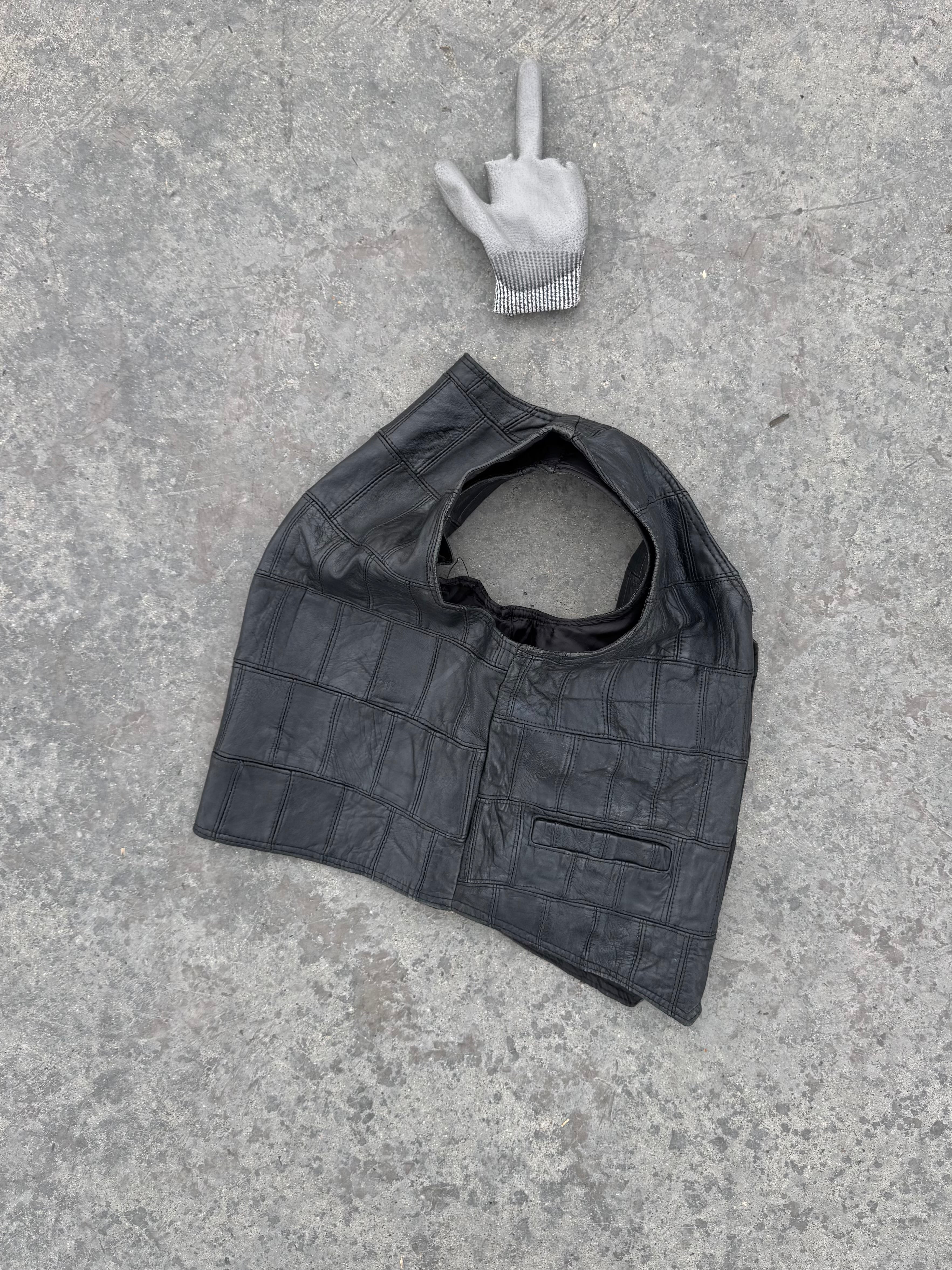 CHALECO PATCHWORK 100% CUERO PESADO FIT UNISEX