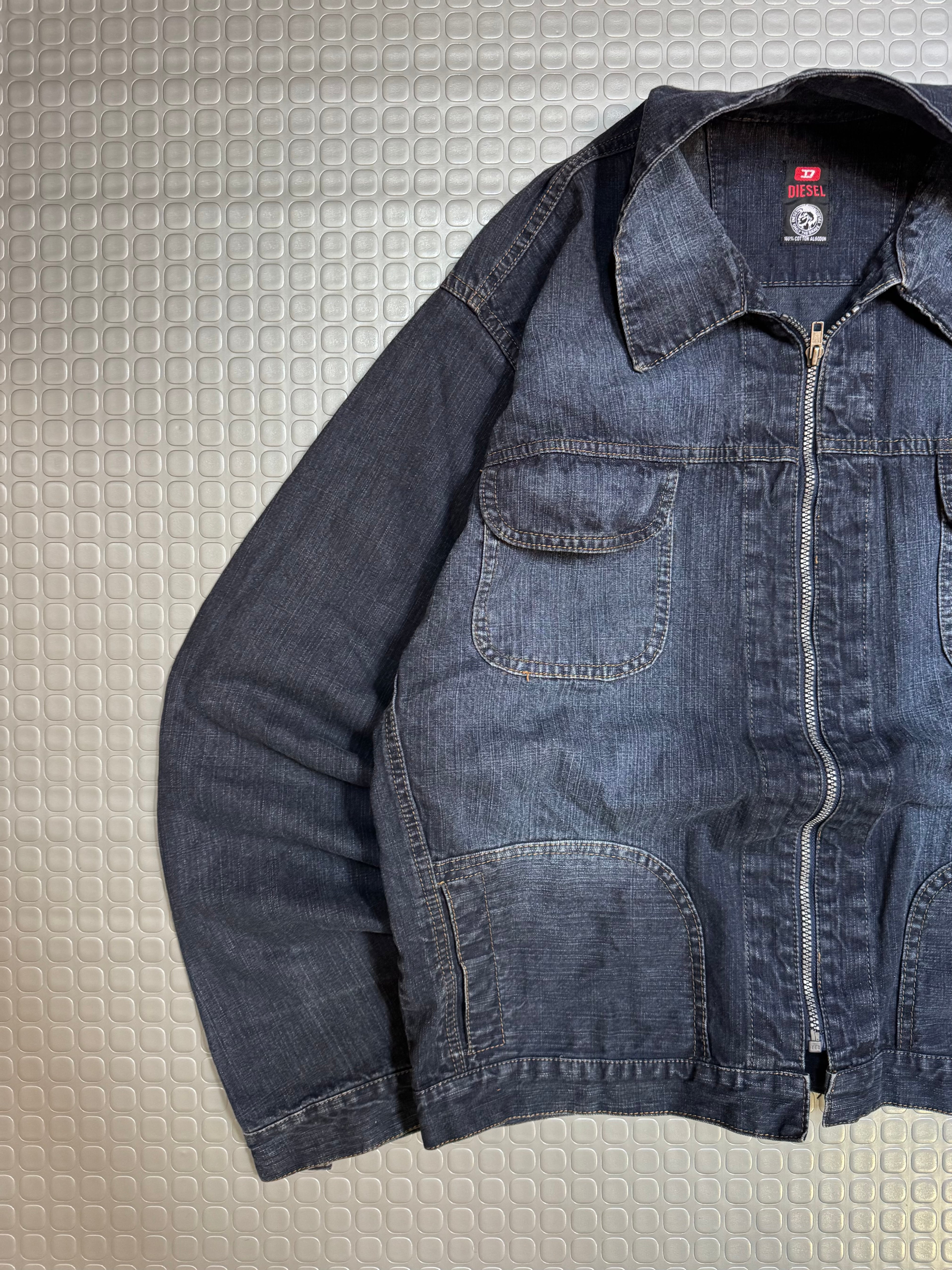 DIÉSEL ZIP JACKET BLUE DENIM 100% COTTON EXCLUSIVE PIECE