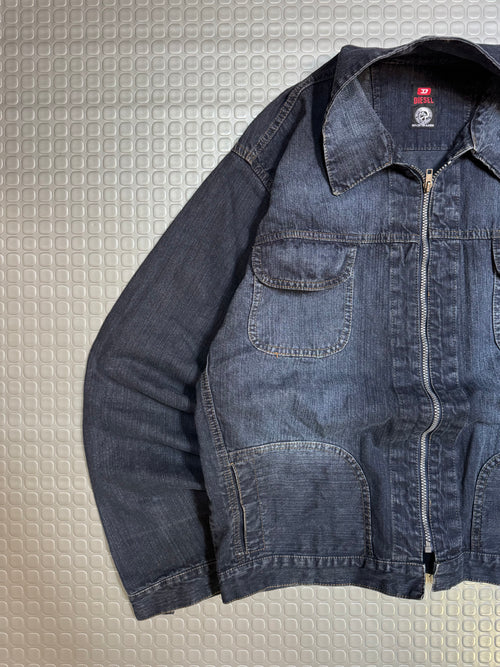 DIÉSEL ZIP JACKET BLUE DENIM 100% COTTON EXCLUSIVE PIECE