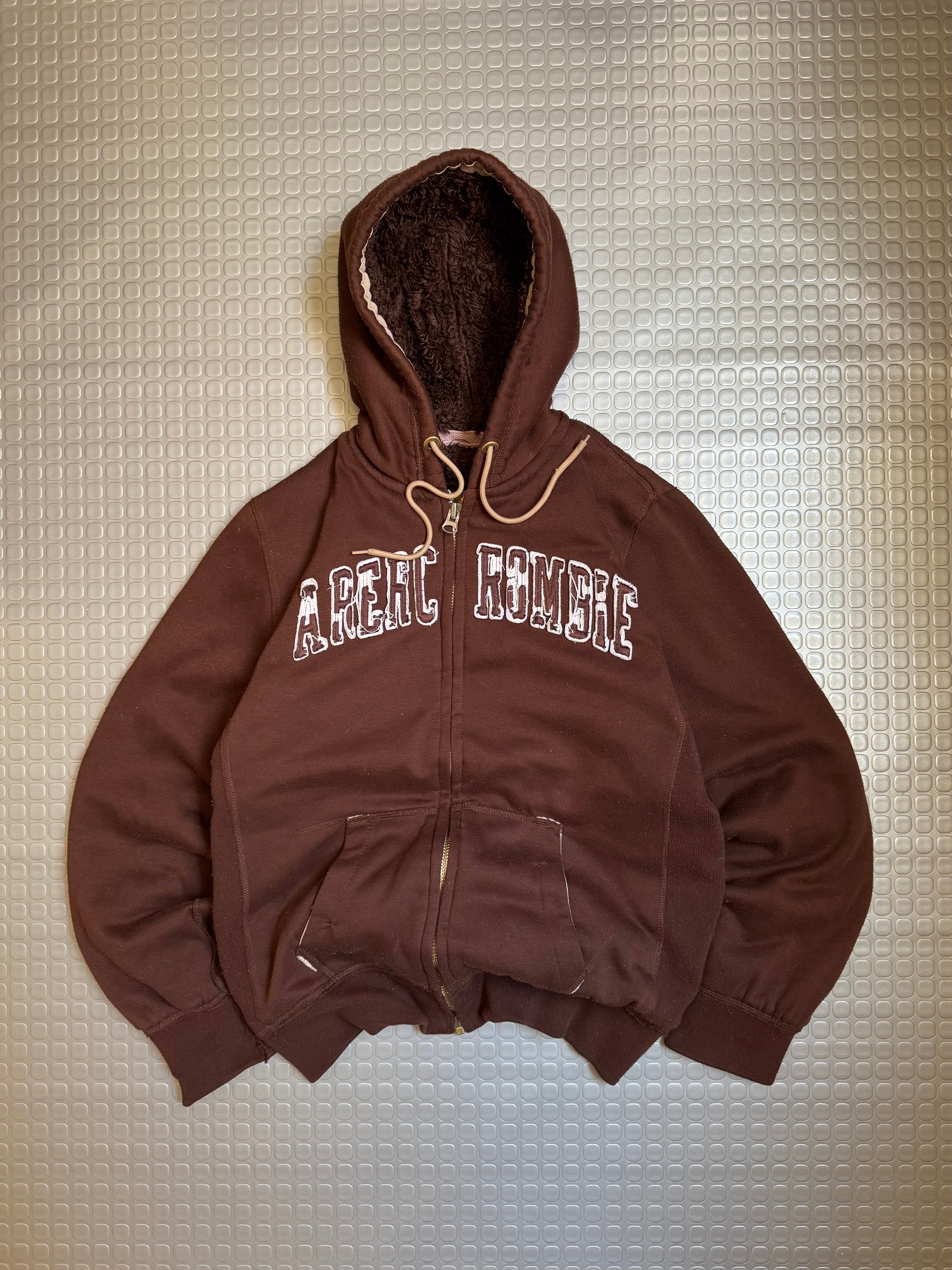 ABERCROMBIE & FITCH OG FULL ZIP THERMAL JACKET COFFE UNISEX