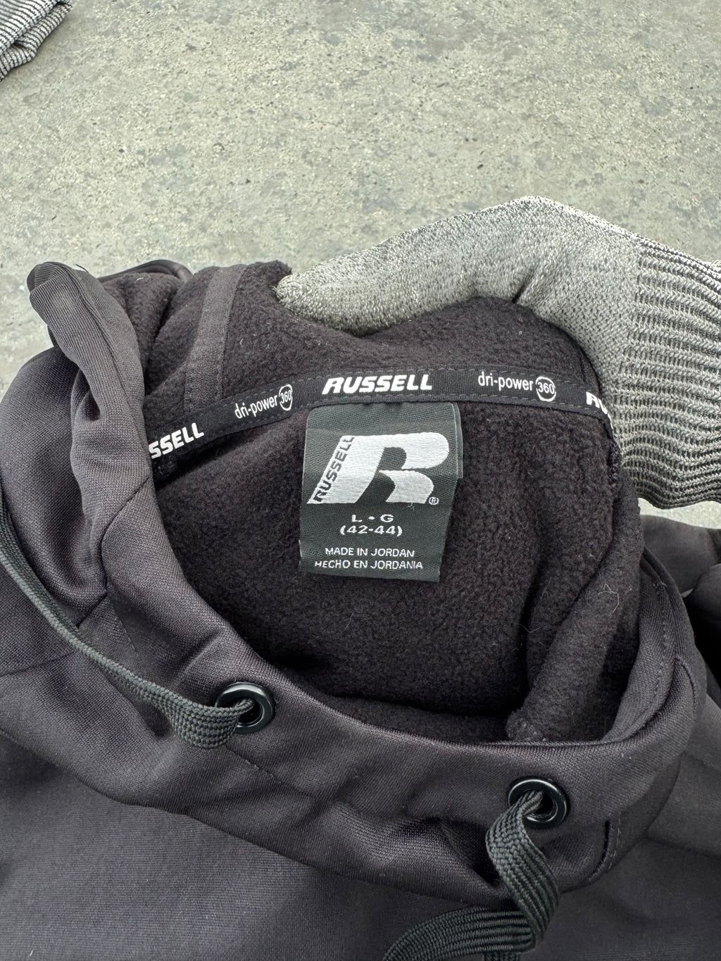 BLACK HOODIE “DRIPOWER 360”RUSSELL LEGIT
