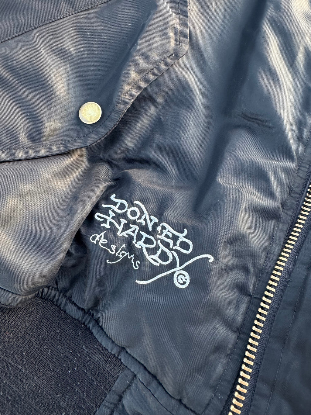 ED HARDY BOMBER JACKET “DEATH BEFORE DISHONOR” REVERSIBLE 🇯🇵&🇺🇸 LEGIT PIECE