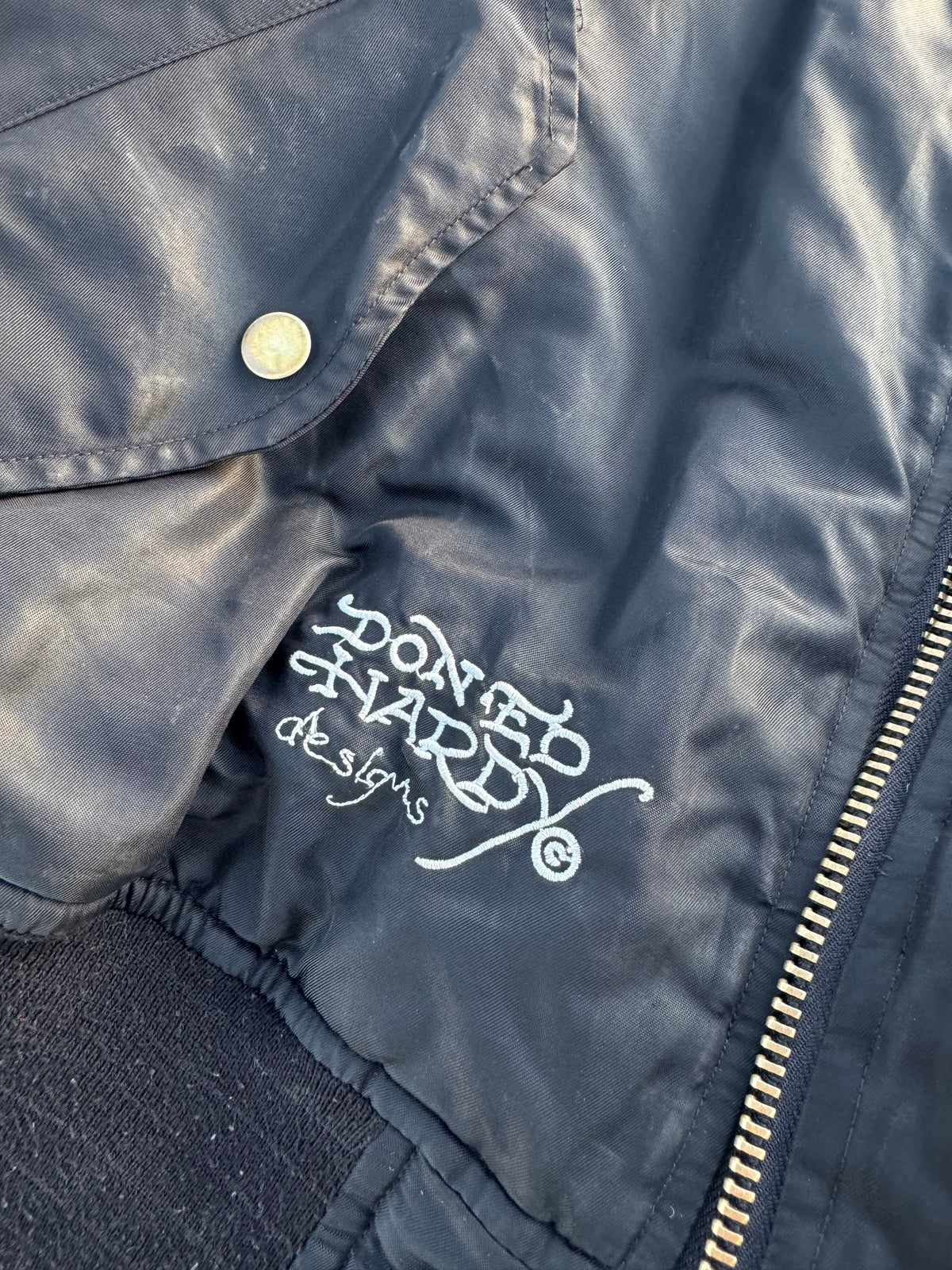 ED HARDY BOMBER JACKET “DEATH BEFORE DISHONOR” REVERSIBLE 🇯🇵&🇺🇸 LEGIT PIECE