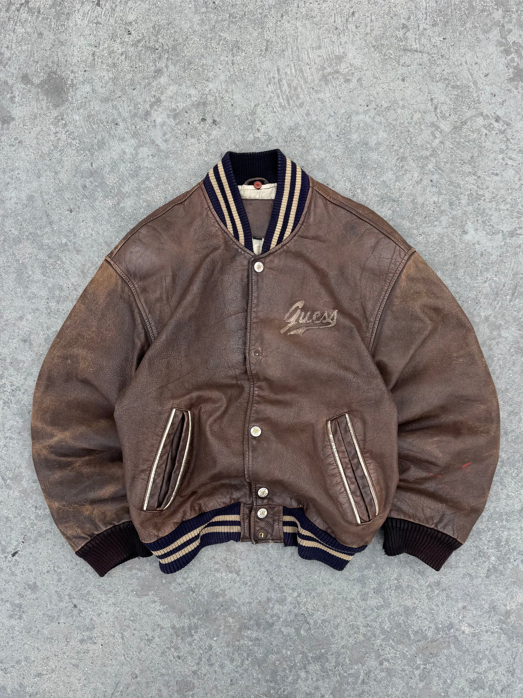 GUESS USA BOMBER JACKET COFFE VINTAGE