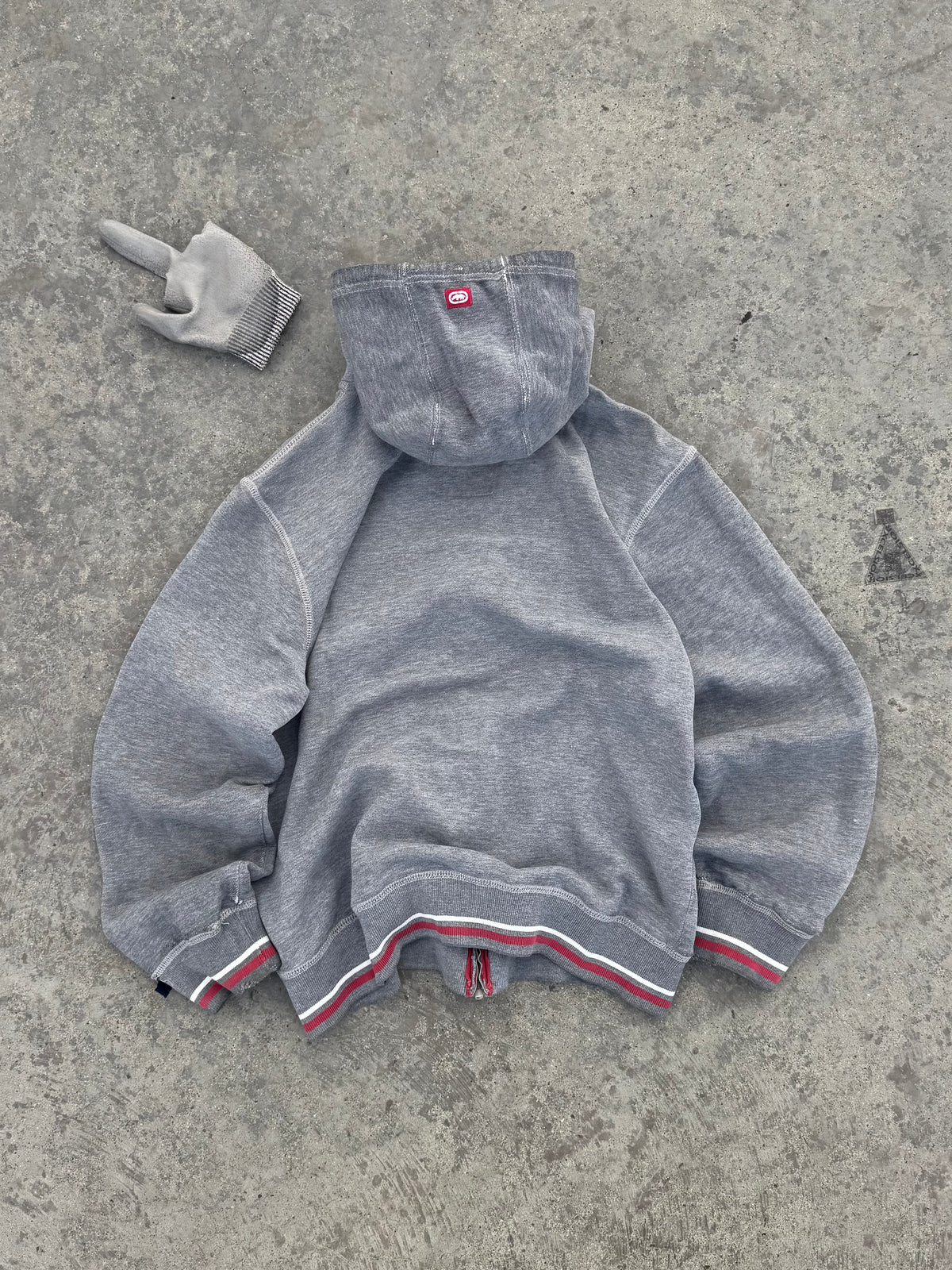 ECKO UNLTD BOX LOGO ZIPPER DISTRESSED