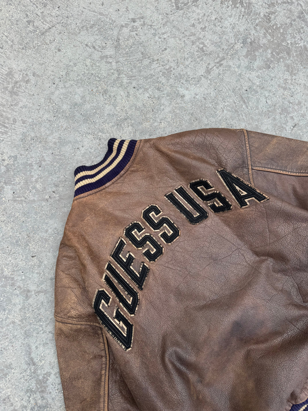GUESS USA BOMBER JACKET COFFE VINTAGE