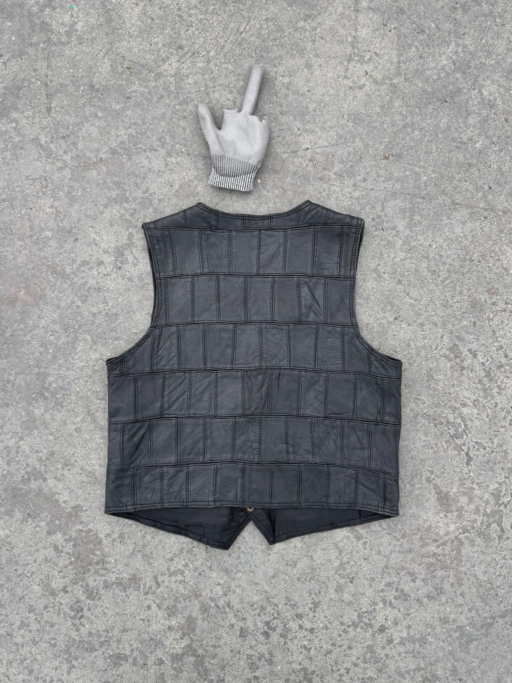 CHALECO PATCHWORK 100% CUERO PESADO FIT UNISEX