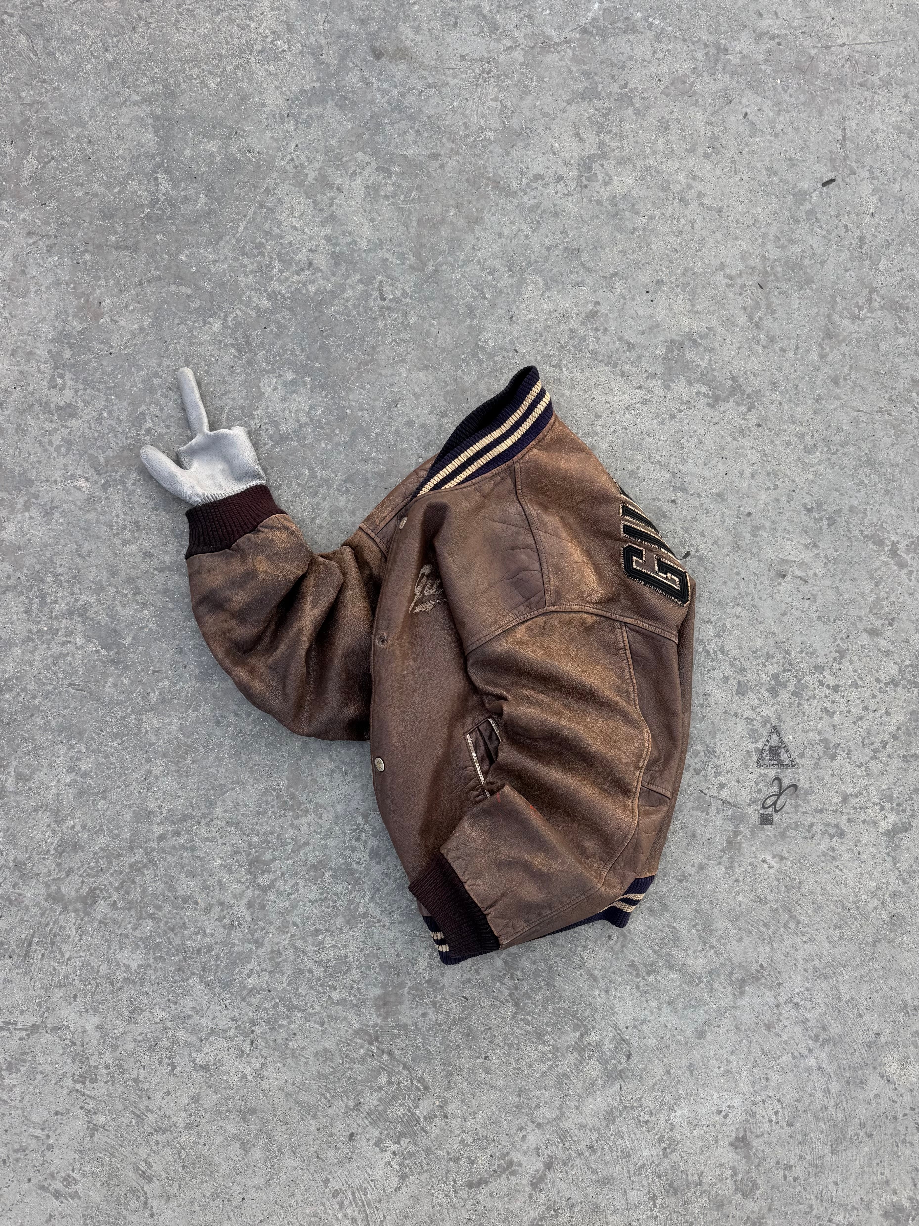 GUESS USA BOMBER JACKET 100% CUERO EXCLUSIVE RARE PIECE