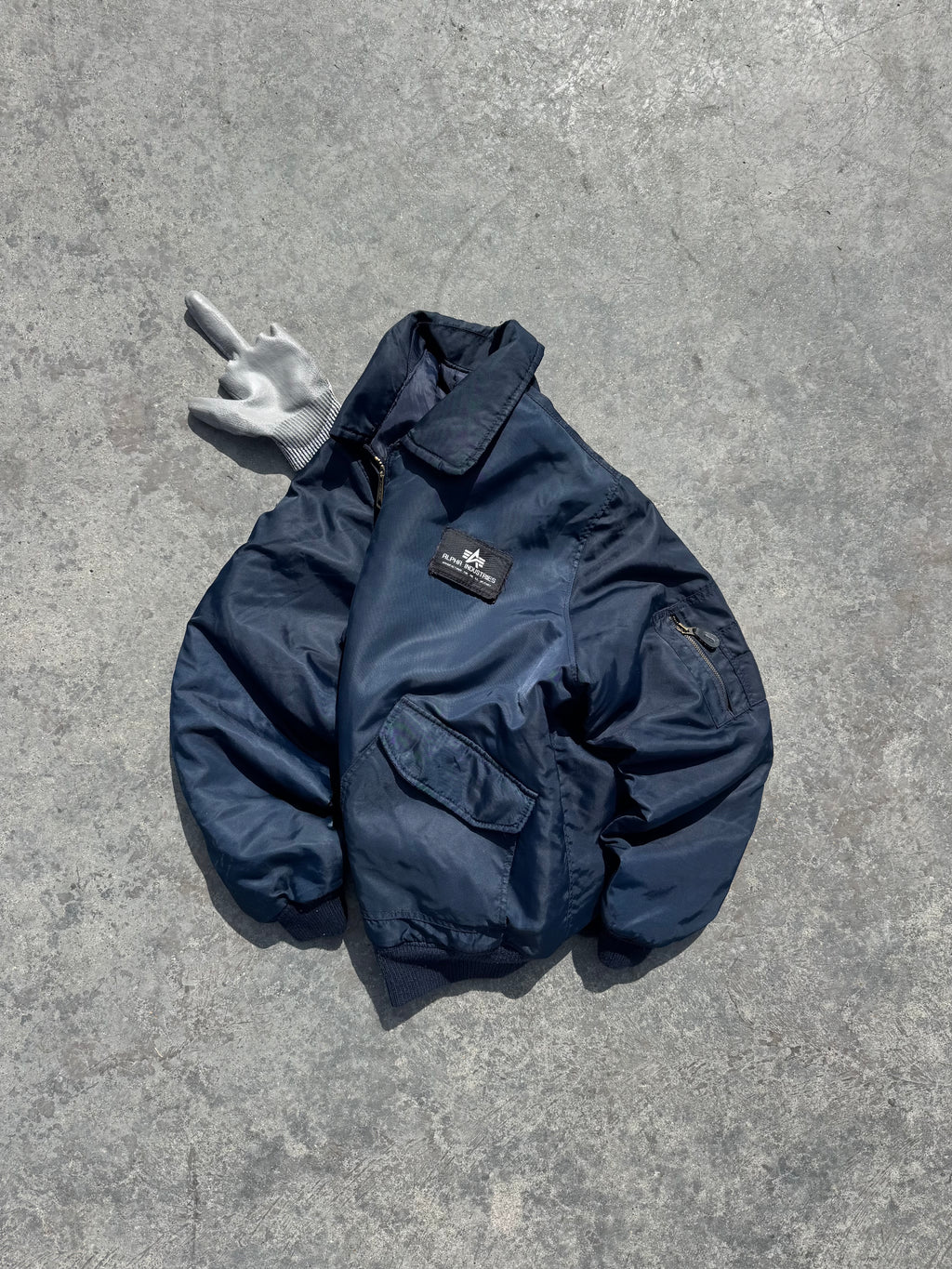ALPHA INDUSTRIES CWU BOMBER JACKET BLUE