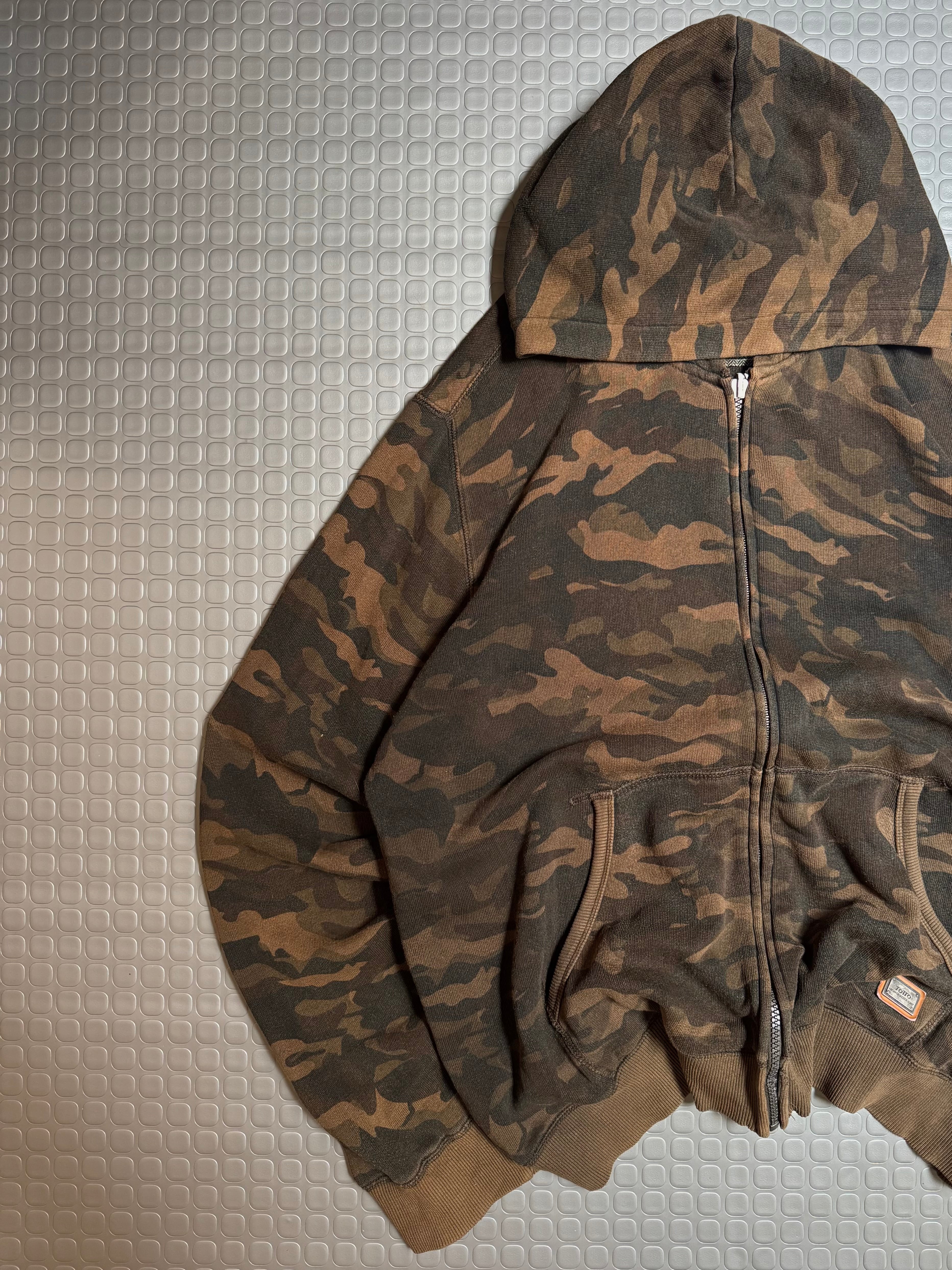 FULL ZIP HOODIE CAMO TOTTO 100% COTTON