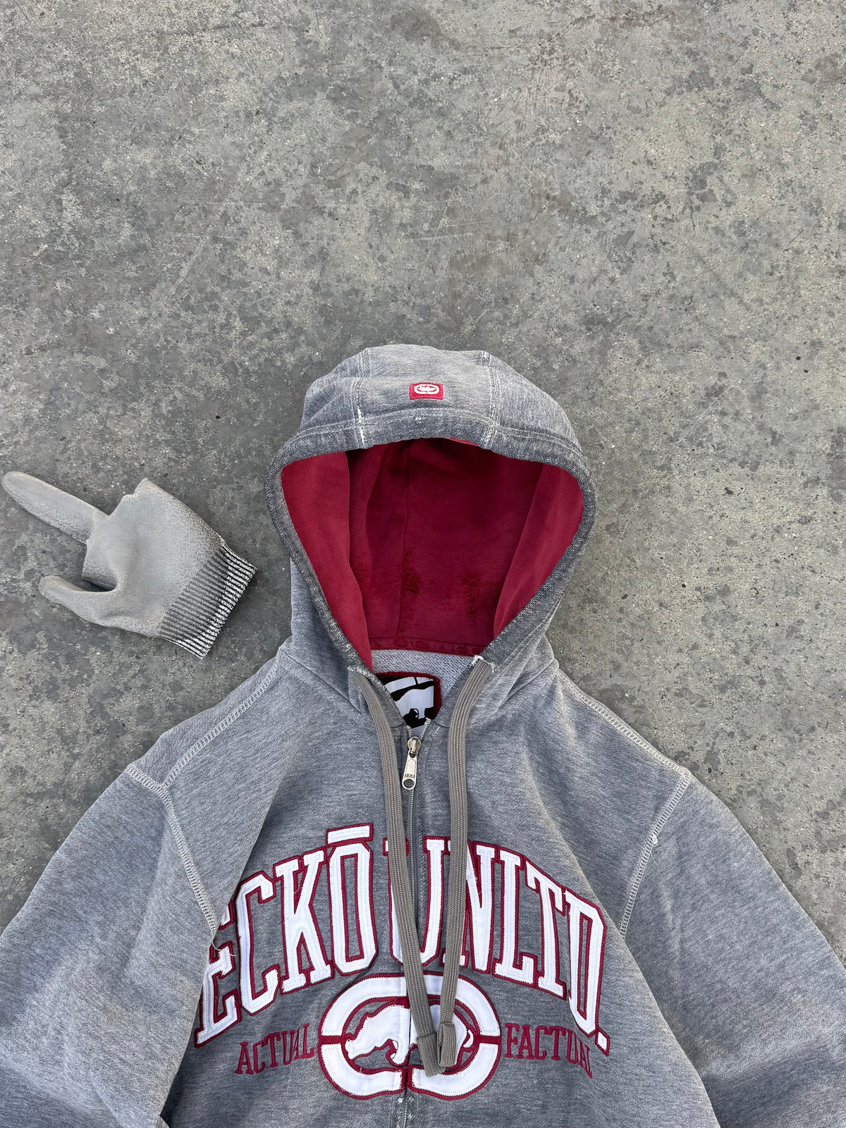 ECKO UNLTD BOX LOGO ZIPPER DISTRESSED