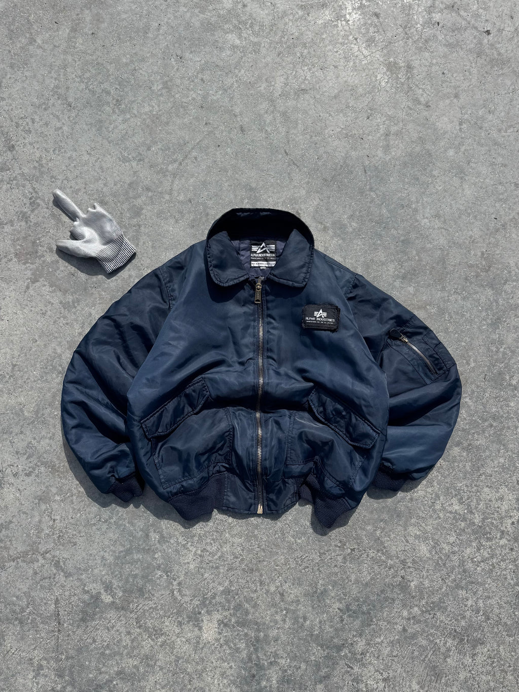 ALPHA INDUSTRIES CWU BOMBER JACKET BLUE