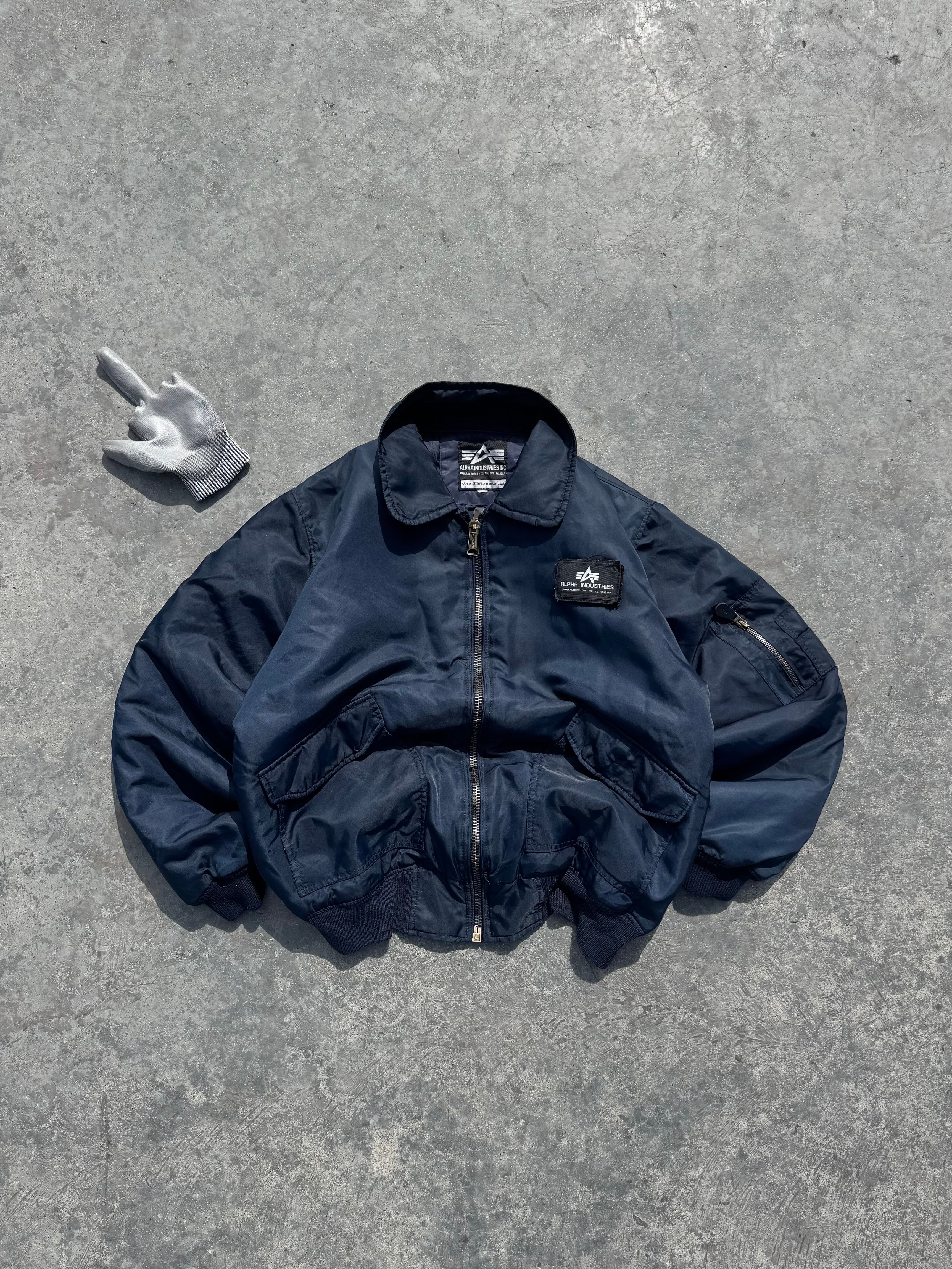 ALPHA INDUSTRIES CWU BOMBER JACKET BLUE