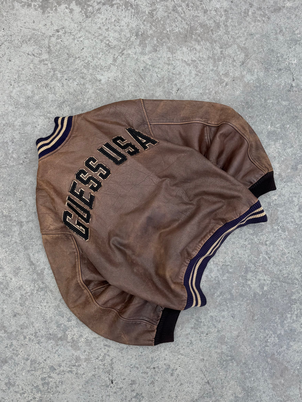 GUESS USA BOMBER JACKET COFFE VINTAGE