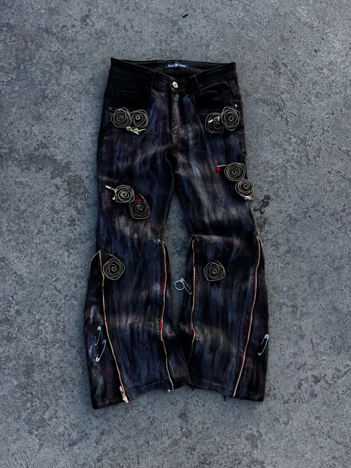JEAN POLO RALPH LAUREN FLARED ROSAS CUSTOM VGANGBANDO 🌹
