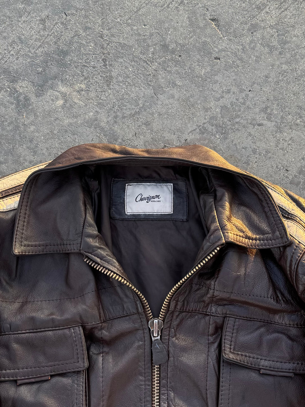 RARE CHEVIGNON JACKET 100% CUERO AUTÉNTICO